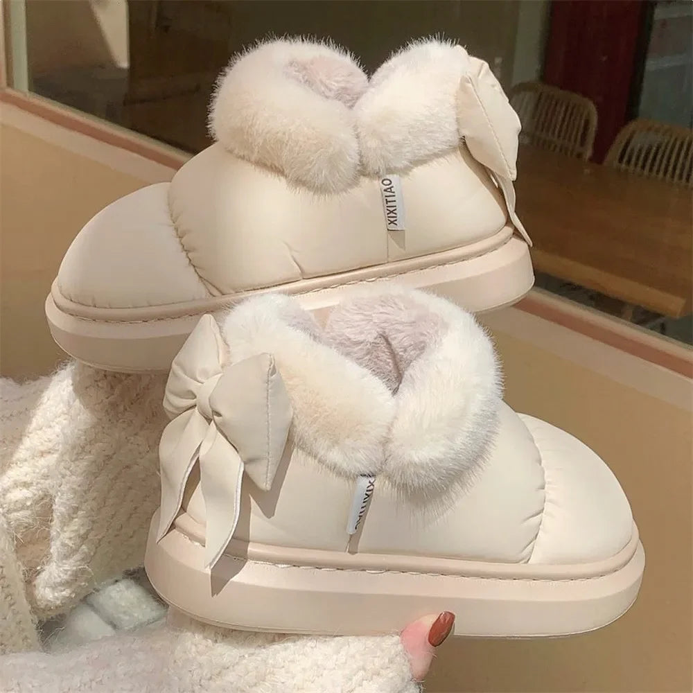 LunaFur Bow Winter Boots