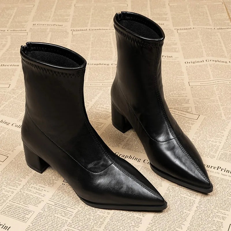 NoirEdge Sculpt Ankle Boots