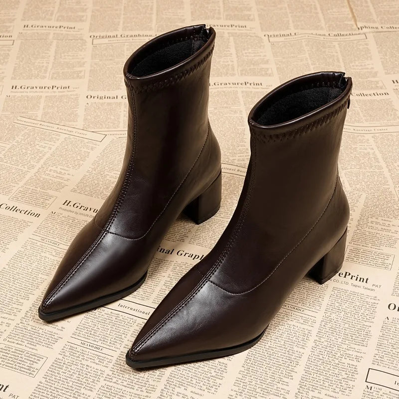 NoirEdge Sculpt Ankle Boots